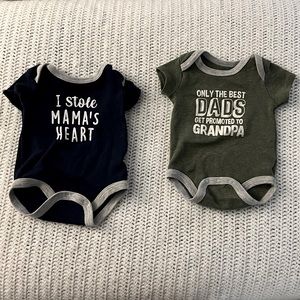 “Graphic T’s” baby onesies